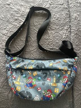 Nintendo Super Mario Gray Crossbody Sling Bag